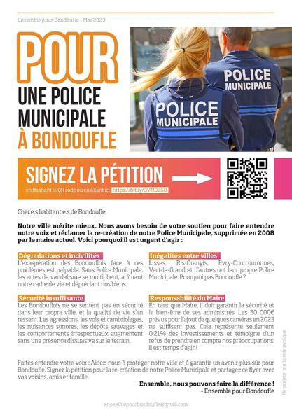 POUR une Police Municipale à Bondoufle !